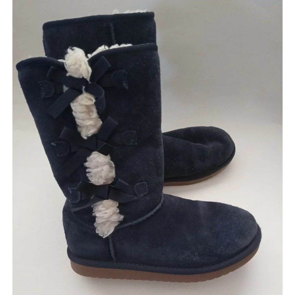 KOOLABURRA by UGG Suede Women's Blue Boots Size 4 ( 941)